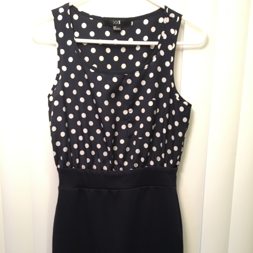 XXI Navy Polka Dot Dress